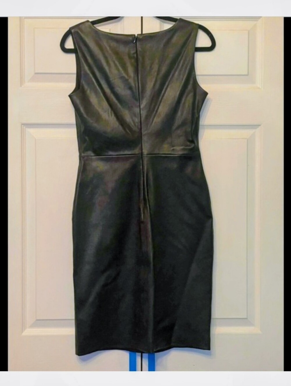 Theory scoop neck black leather dress 6 NEW w/o tags...boughr & never worn